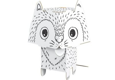Papierfigur Cube Head zum Ausmalen 3D Katze 16,5 x 22 x 18 cm Papierfigur Cube Head zum Ausmalen 3D Katze 16,5 x 22 x 18 cm