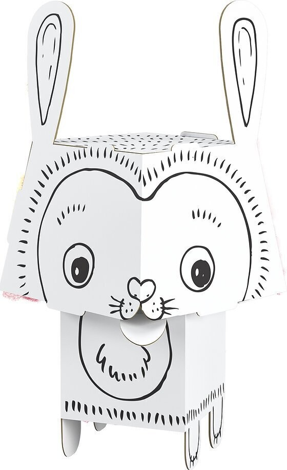 Papierfigur Cube Head zum Ausmalen 3D Kaninchen 24,5 x 14 x 14 cm