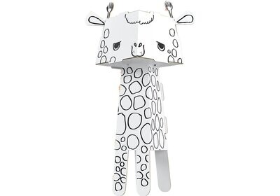 Papierfigur Cube Head zum Ausmalen 3D Giraffe 29 x 12 x 16 cm