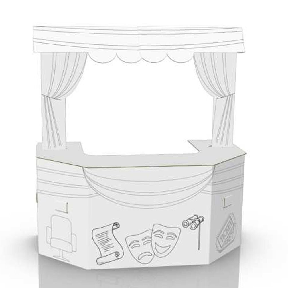 Spielzeug aus Karton Theater 3D zum Aufbauen und Ausmalen XXL ca. 100 cm