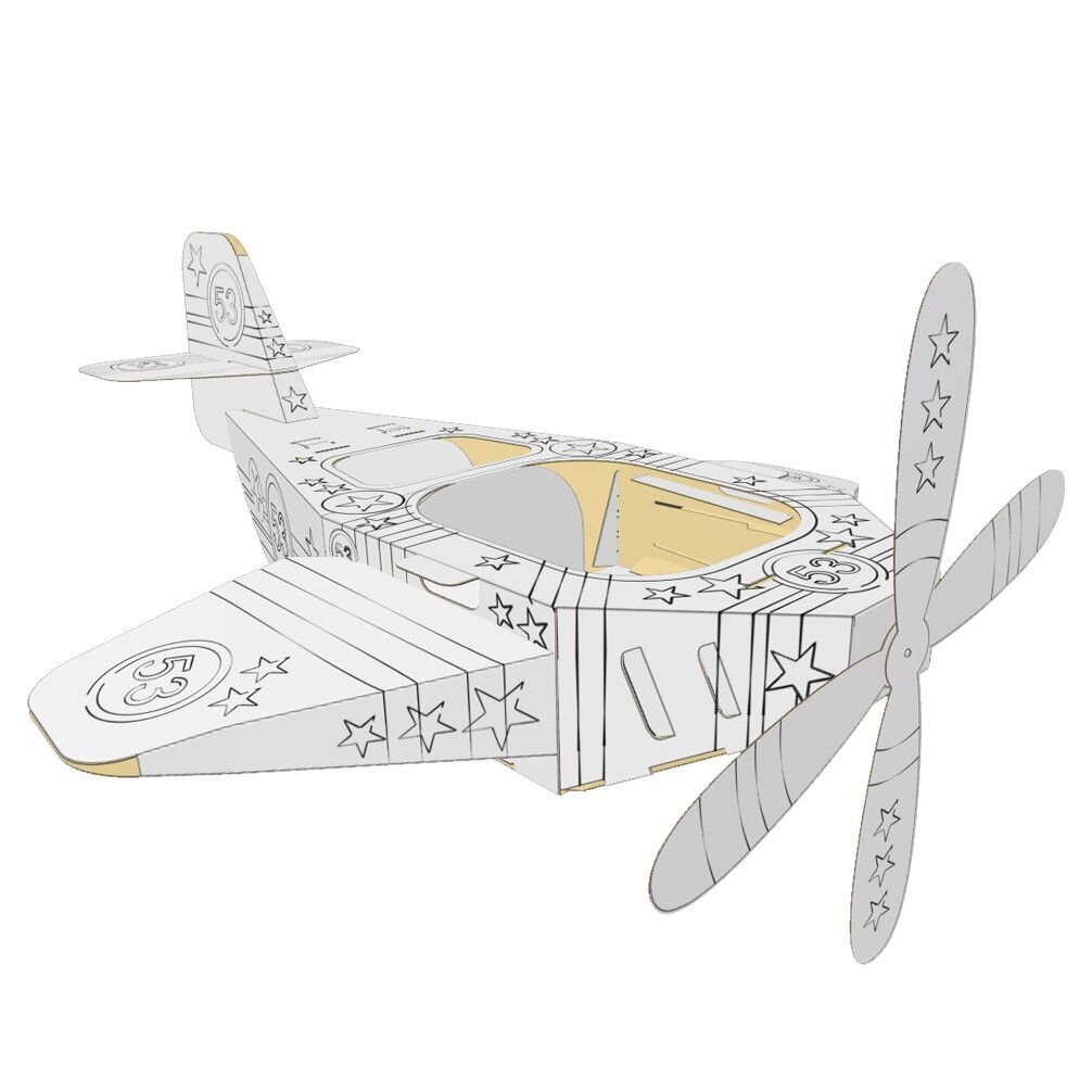 Flugzeug aus Karton 3D zum Aufbauen und Ausmalen XXL ca. 100 cm