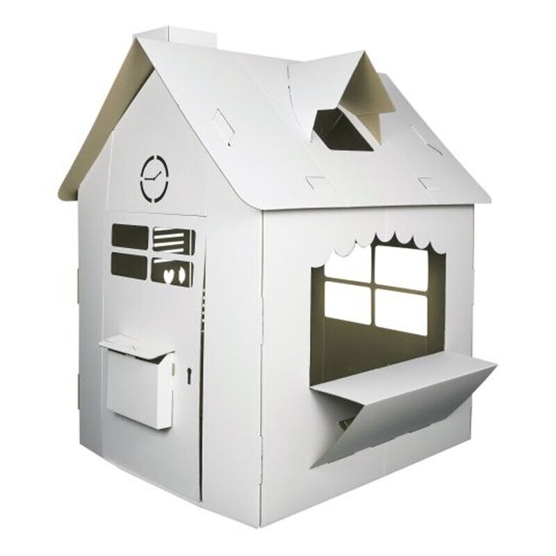 Blumenhaus XXL begehbares Haus aus Karton zum  Aufbauen und Ausmalen