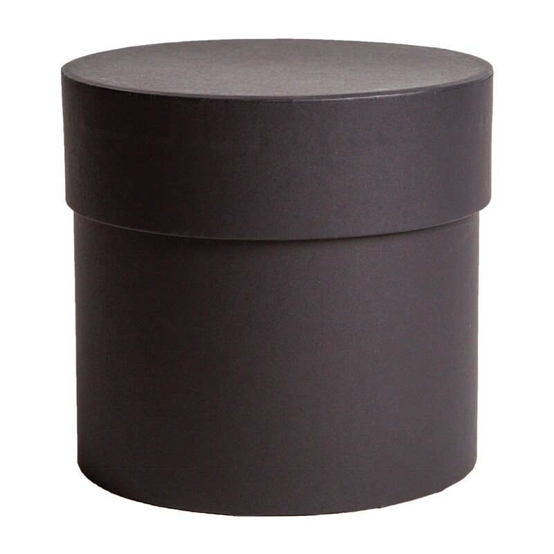 Runde Box Geschenkebox mit Deckel 150 x 150 mm Flower Box schwarz
