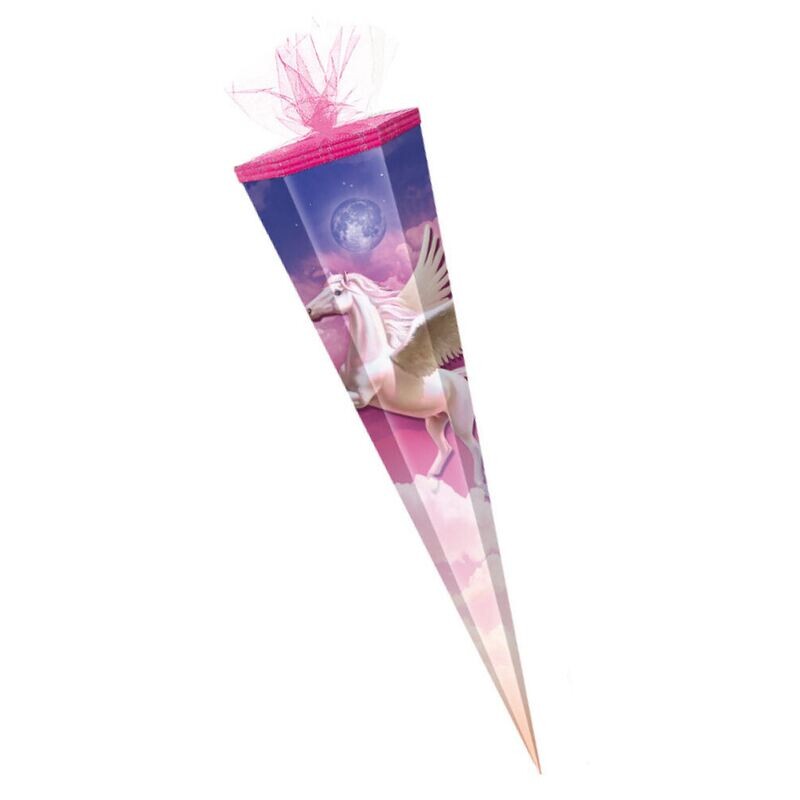 Große Schultüte Wundertüte Zuckertüte Einschulung 85 cm eckig Motiv Pegasus Pferde
