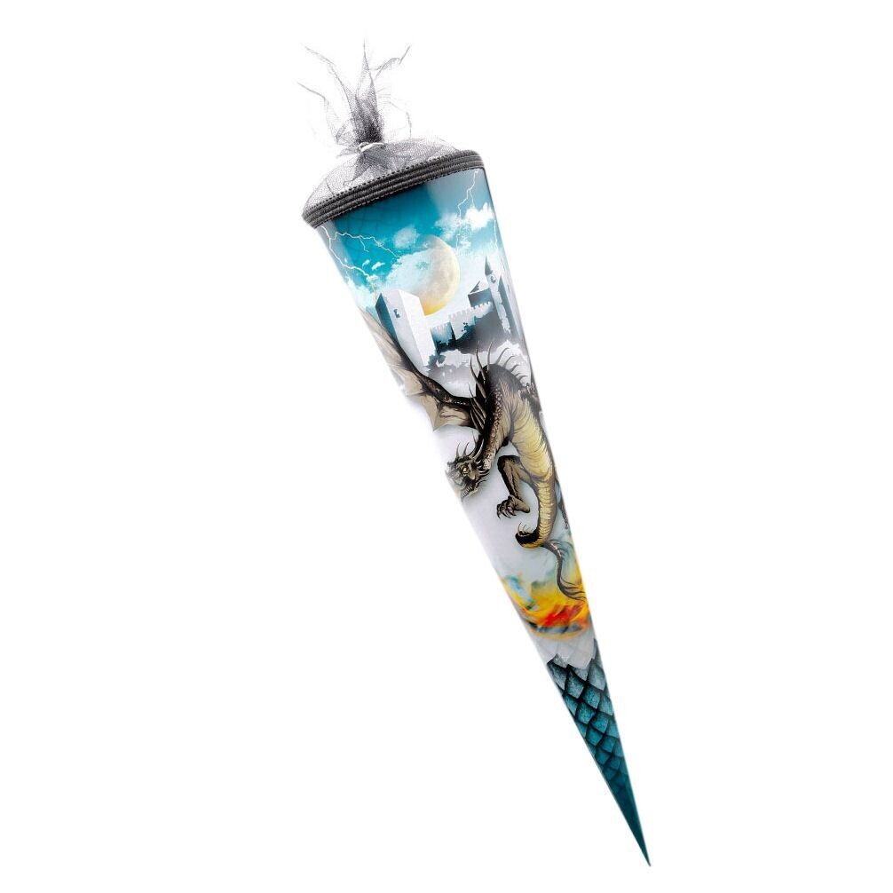Runde Schultüte Wundertüte Zuckertüte Einschulung 70 cm Motiv Drachen