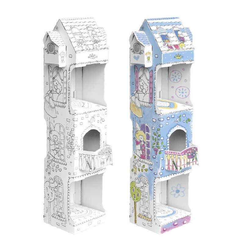 Puppenhaus aus Karton zum Ausmalen - Schloss von Prinzessin Sofia 83x18x19 cm