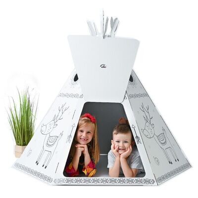 Tipi begehbares Zelt Wigwam aus Karton Spielzeug zum Ausmalen Tipi begehbares Zelt Wigwam aus Karton Spielzeug zum Ausmalen