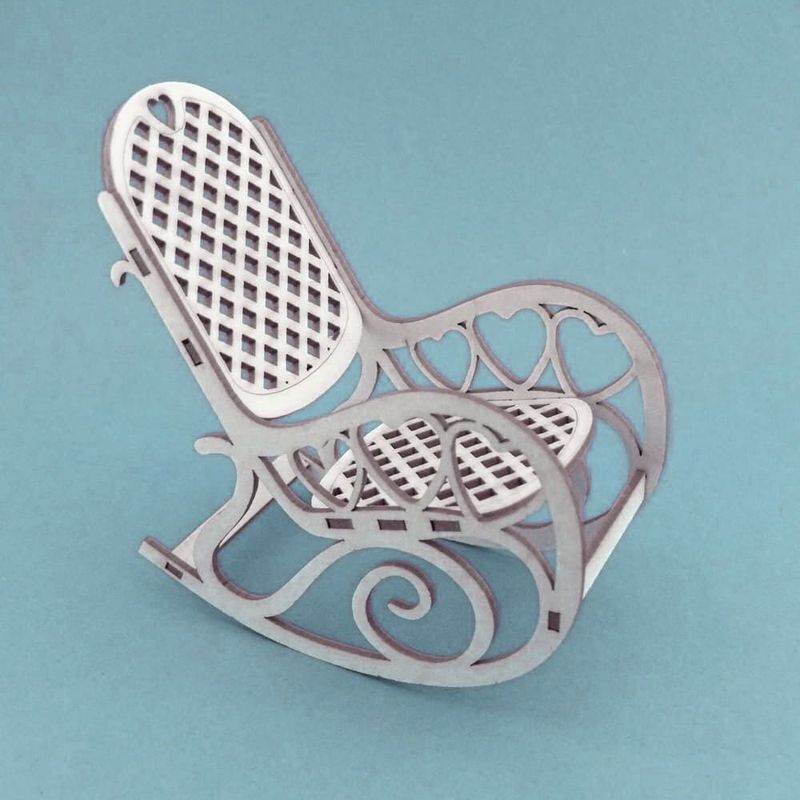Mini Puzzle 3D Figur aus Karton DIY Schaukelstuhl 979 ca. 70 x 80 mm