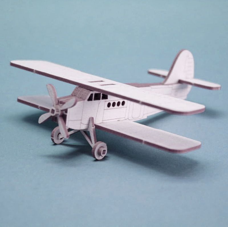 Mini Puzzle Figur 3D aus Karton DIY Flugzeug 1293 Miniaturwelten 92 x 88 x 30 mm