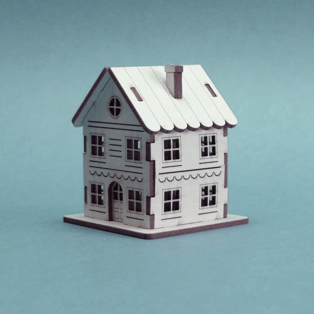 Mini Puzzle Figur 3D aus Karton DIY Haus 1347 Miniaturwelten 47 x 40 x 40 mm