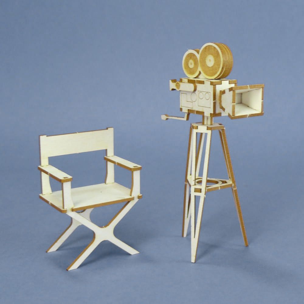 Mini Puzzle Figur 3D aus Karton DIY Filmkamera 1370 Miniaturwelten 50 x 35 x 95 mm