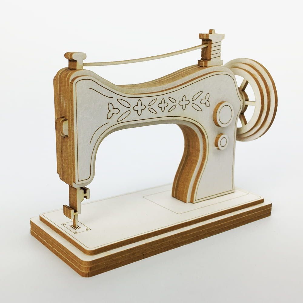 Mini Puzzle 3D Figur aus Karton DIY Nähmaschine 1476 Miniaturwelten ca. 74 x 61 x 34 mm