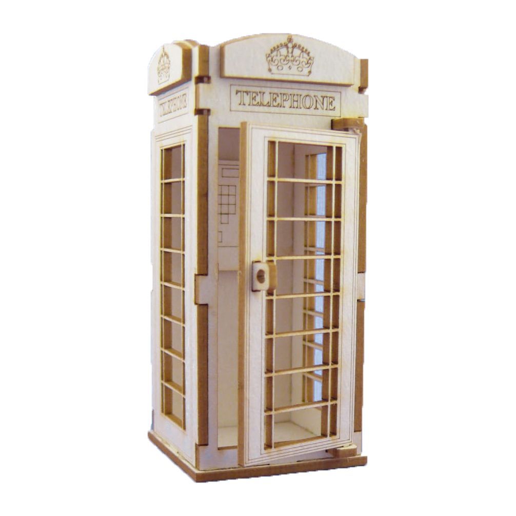 Mini Puzzle 3D Figur aus Karton DIY Telefonzelle 363 Miniaturwelten ca. 30 x 70 mm