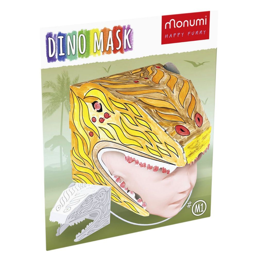 Papiermaske Dinosaurier Bastelset 3D zum Bemalen M1 Spinosaurus