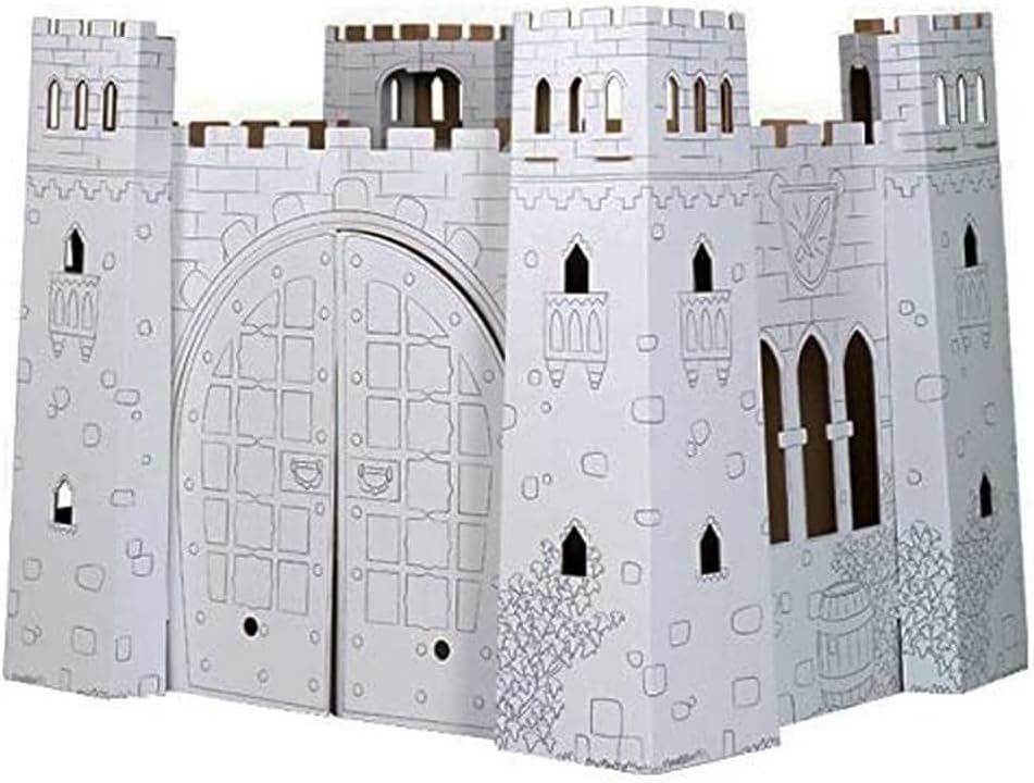 Geheimnisvolle Burg aus Karton zum Ausmalen  92x76x86 cm
