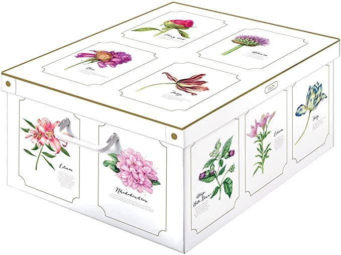 Stabile Aufbewahrungsbox Ordnungsbox Dekobox aus Kartonage 50 x 39 x 24 cm Botanic