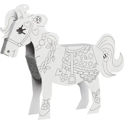 Papierfigur Pferd Pony aus Karton zum Basteln und Bemalen Pferdchen 25 cm x 37 cm x 8 cm Papierfigur Pferd Pony aus Karton zum Basteln und Bemalen Pferdchen 25 cm x 37 cm x 8 cm