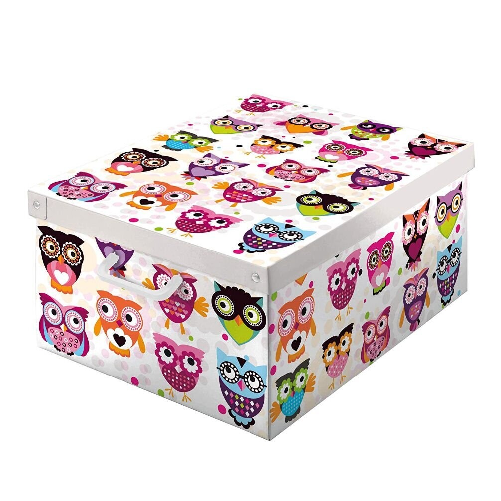 Stabile Aufbewahrungsbox Ordnungsbox Dekobox aus Kartonage 50 x 39 x 24 cm Eulen Stabile Aufbewahrungsbox Ordnungsbox Dekobox aus Kartonage 50 x 39 x 24 cm Eulen
