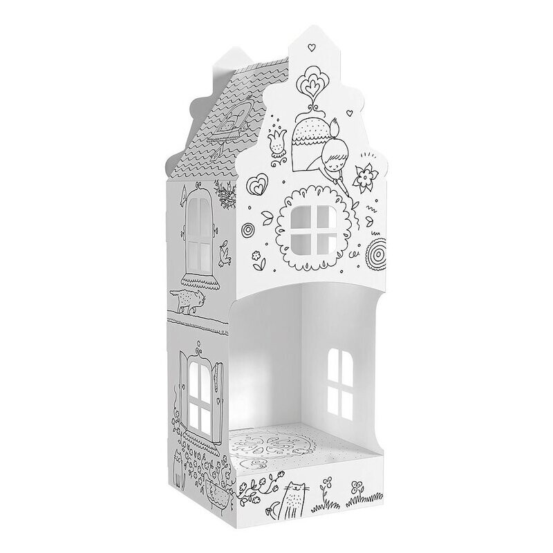 Tiny Haus aus Karton zum Ausmalen - Cats Street 30 x 11 x 11 cm Tiny Haus aus Karton zum Ausmalen - Cats Street 30 x 11 x 11 cm