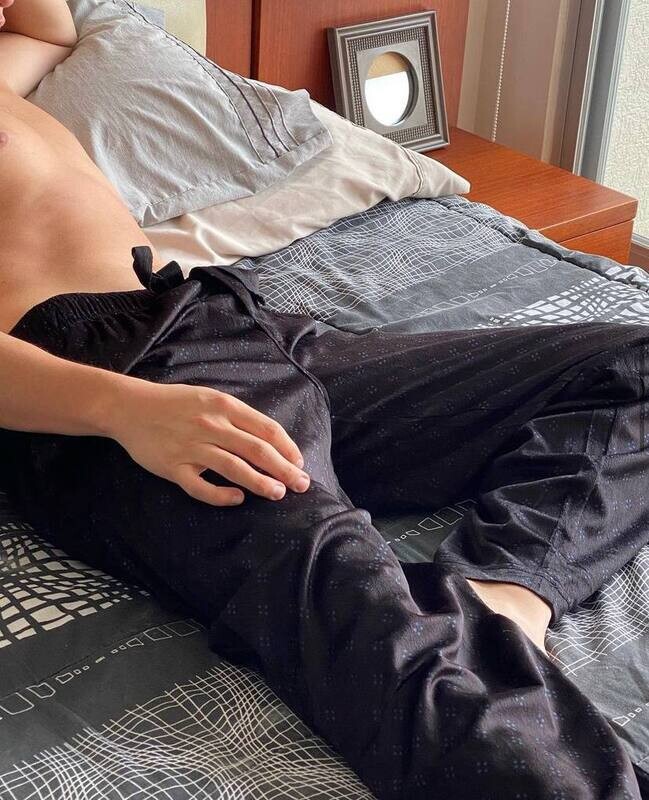 Pantalon de Pijama de Hombre Negro/Azul