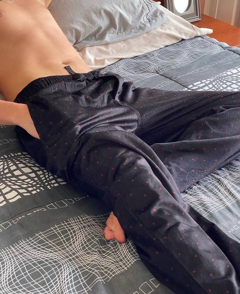 Pantalon de Pijama de Hombre Negro/Rojo