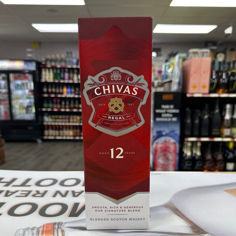 CHIVAS REGAL BLENDED SCOTCH
 WHISKEY 12 YEARS
750ML