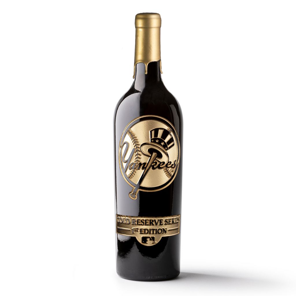 New York Yankees Gold Reserve Etched Wine Bottle 750ml