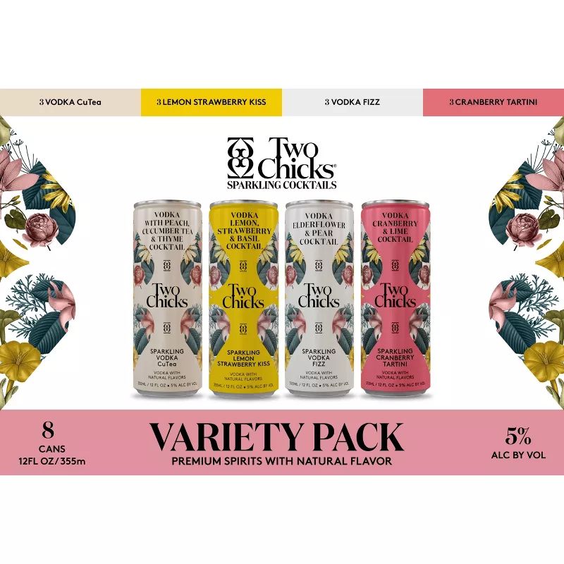 TWO CHICKS&#39; VODKA COCKTAIL VARIETY 8PK