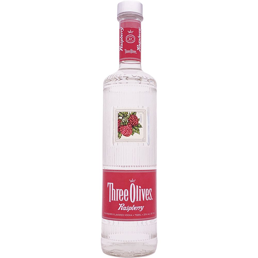THREE OLIVES RASPBERRY FLAVORED VODKA 1L