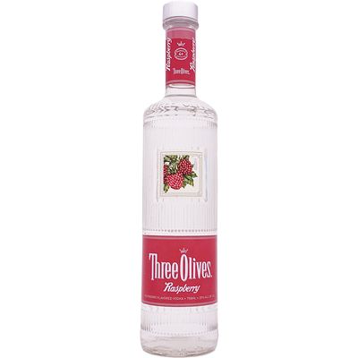 THREE OLIVES RASPBERRY FLAVORED VODKA 1L