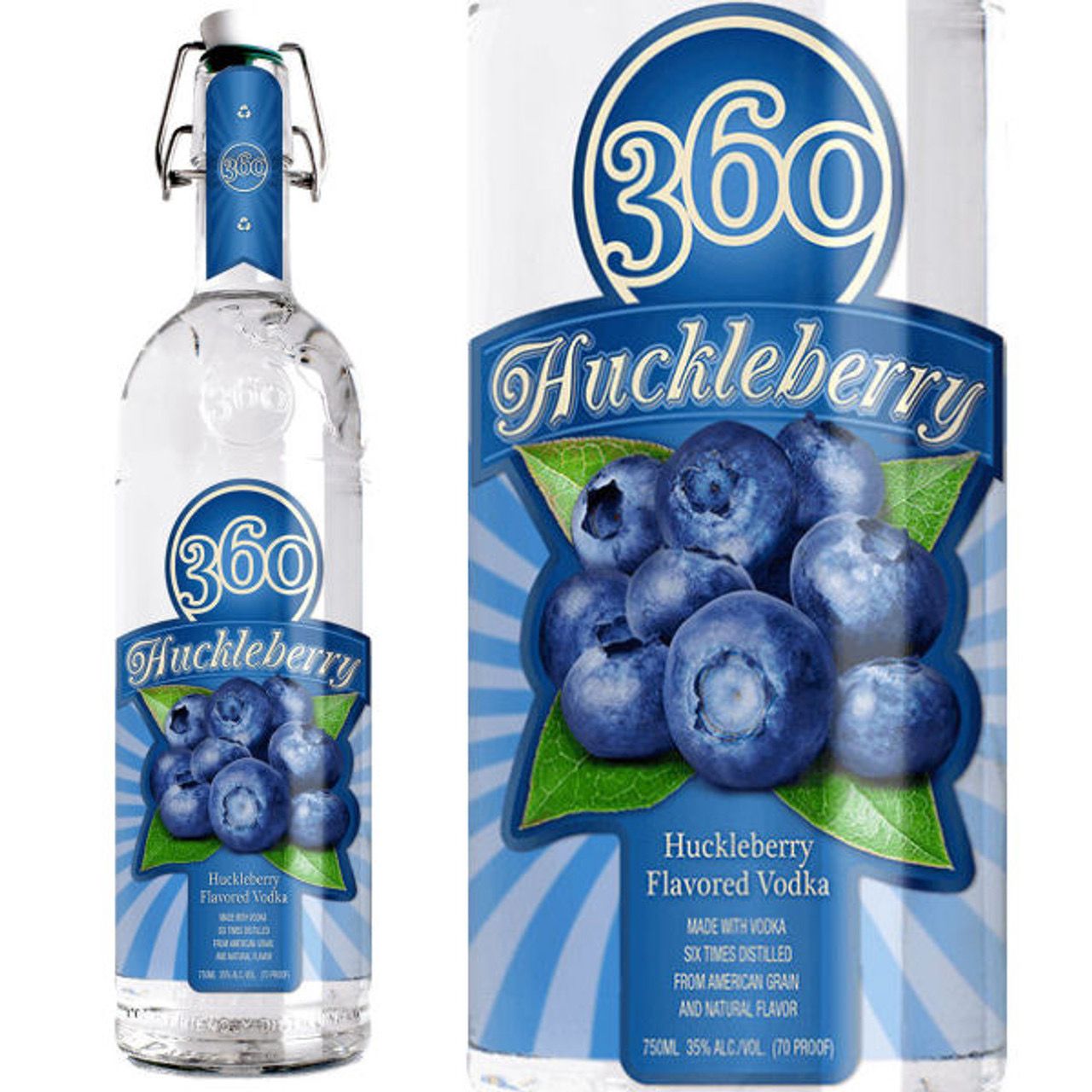 360 HUCKLEBERRY FLAVORED VODKA 1L