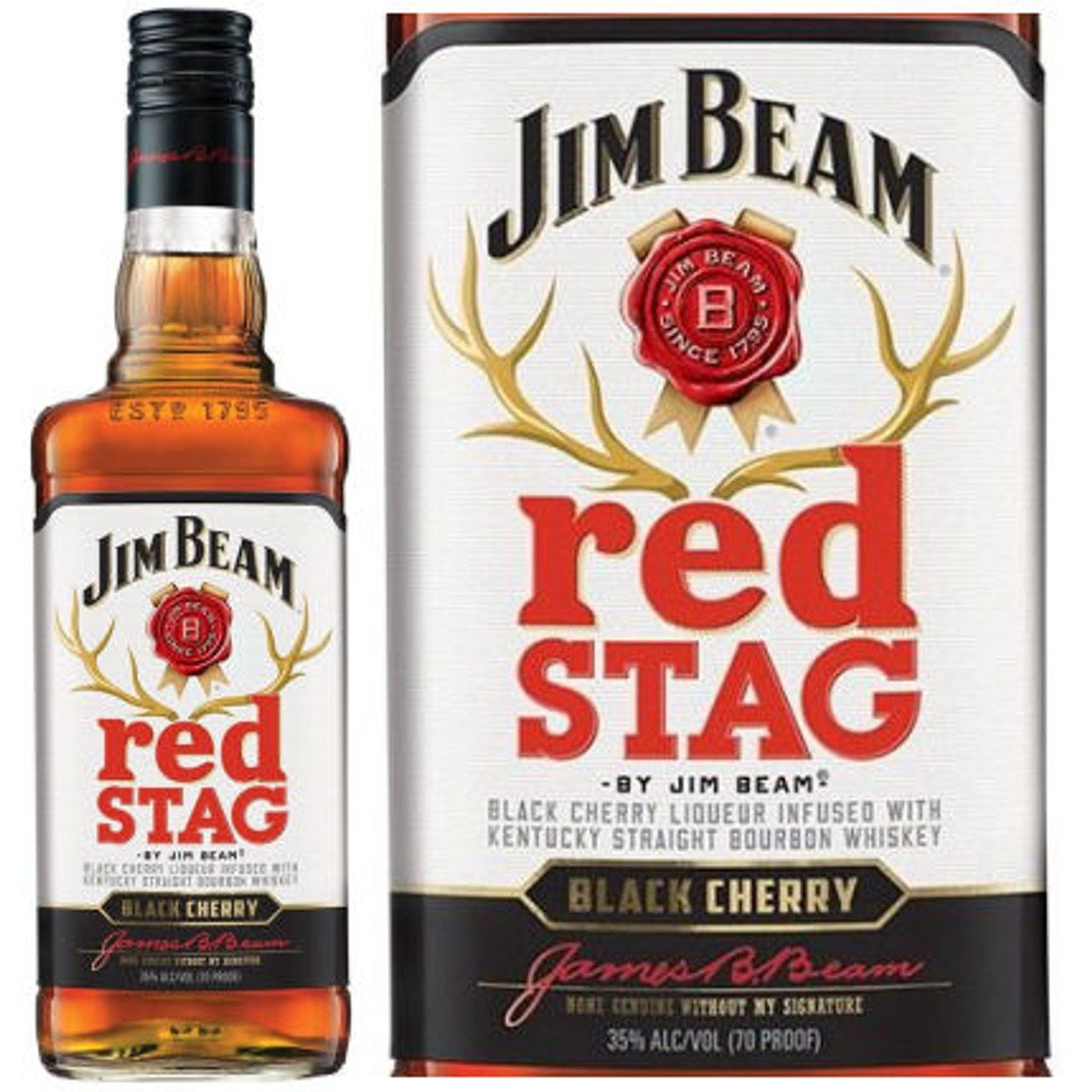 JIM BEAM RED STAG BLACK CHERRY BOURBON 1L