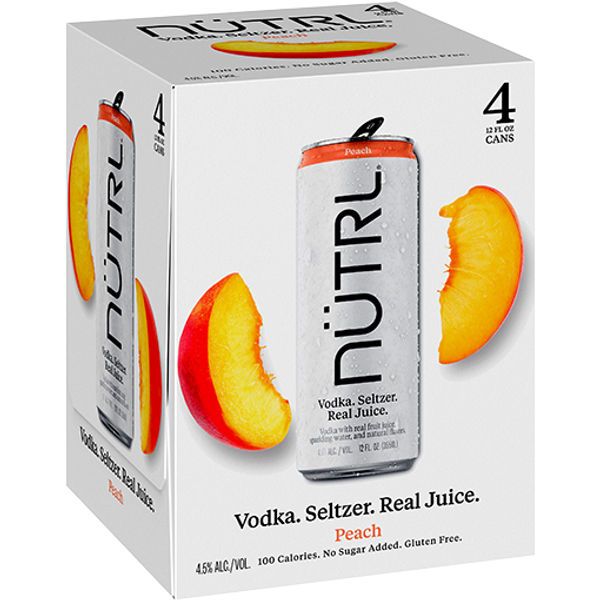 NUTRL VODKA PEACH 4PK/355ML
