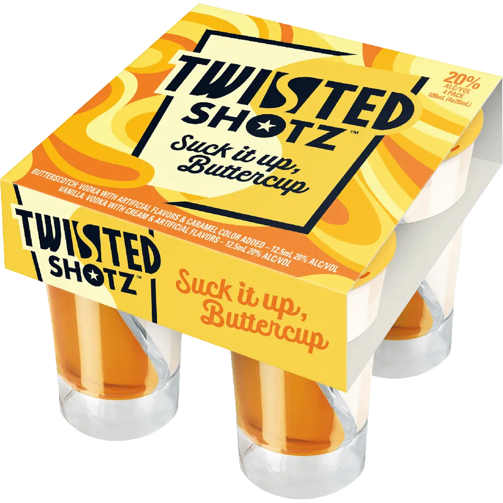 TWISTED SHOTZ SUCK IT UP BUTTER CUP 4PK/25ML