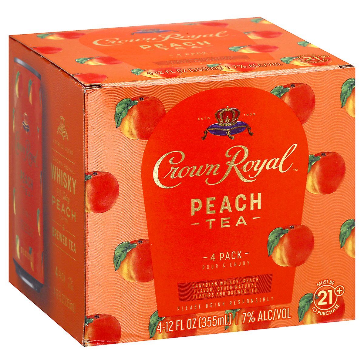CROWN.ROYAL PEACH TEA 355ML