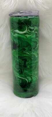 20oz Skinny Green Swirl