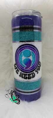 20oz Skinny We Need You Stripes