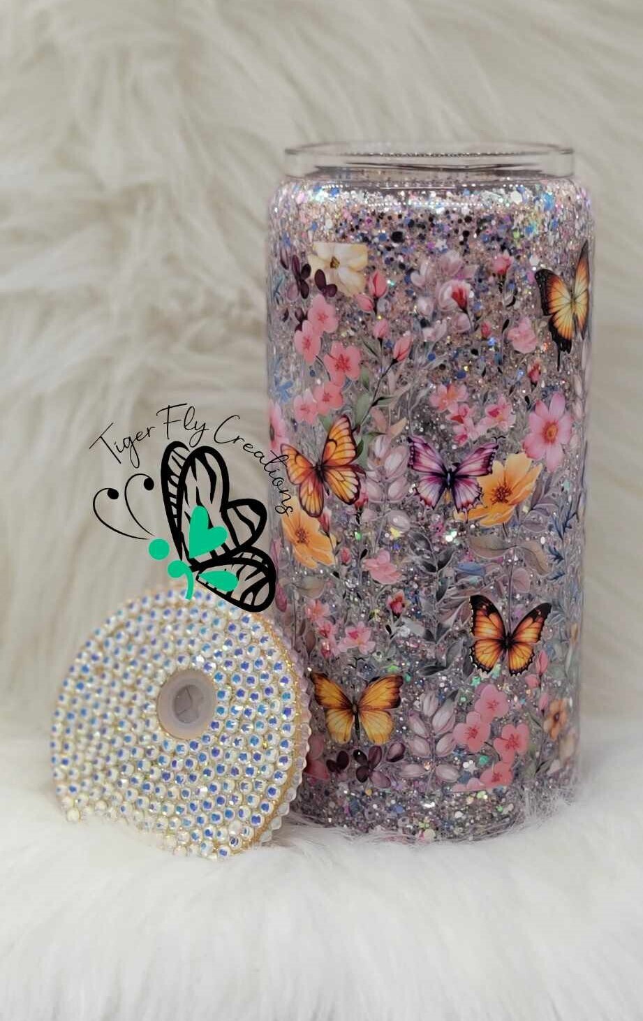 16oz Glass Snow Globe Tumbler ~ Good Energy Is Contagious