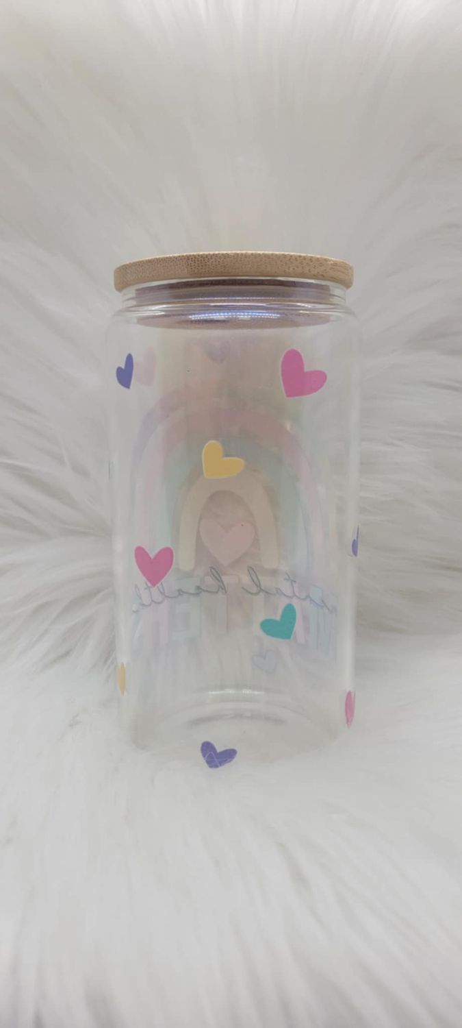 16oz Glass Can &#39;Mental Health Matters&#39; Blue Shimmer