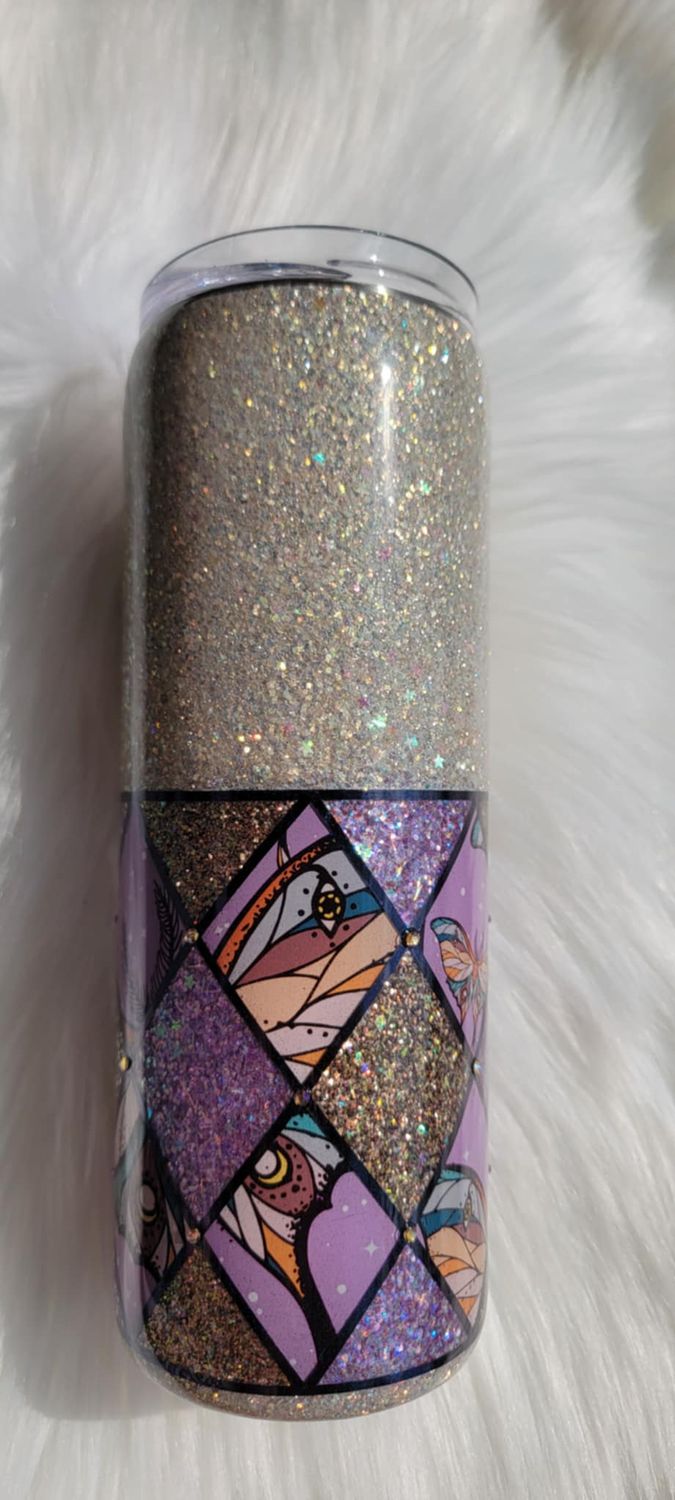 20oz Half Argyle I Am Worthy Tumbler