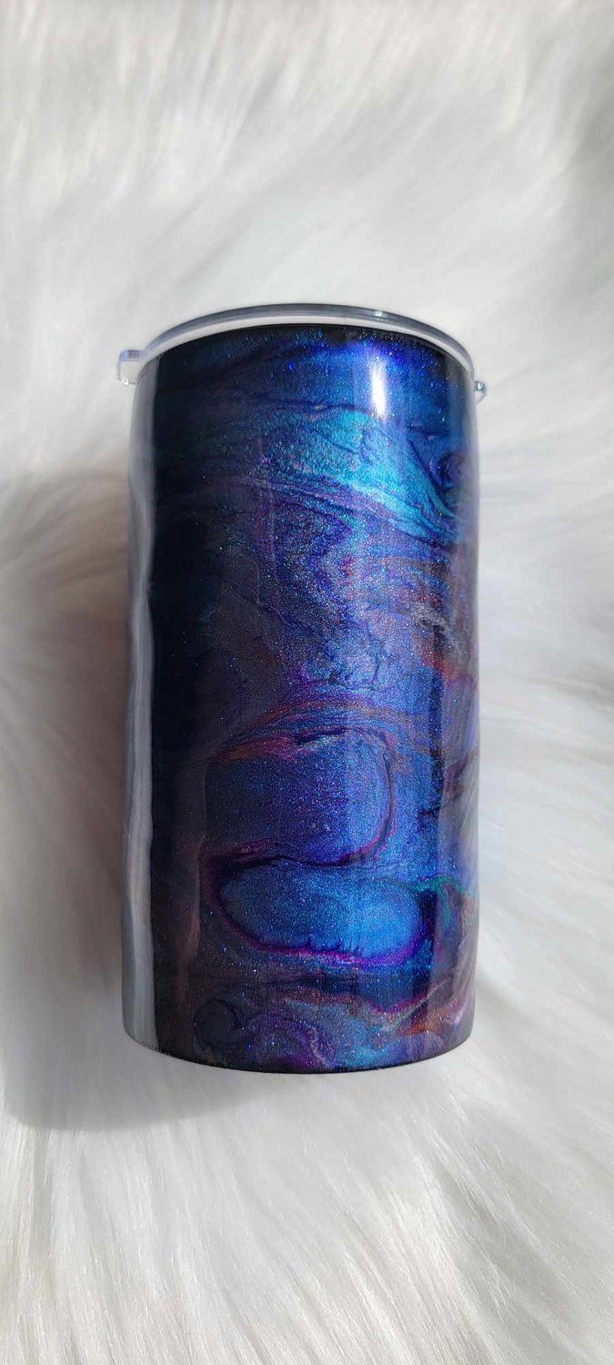 12oz Duo Purple/Blue/Black swirl 2 Screw on lids