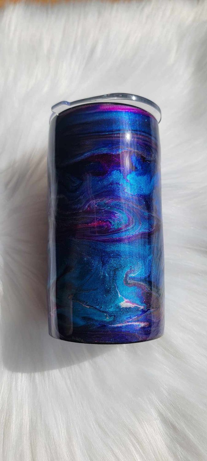 12oz Duo Purple/Blue/Black swirl 2 Screw on lids