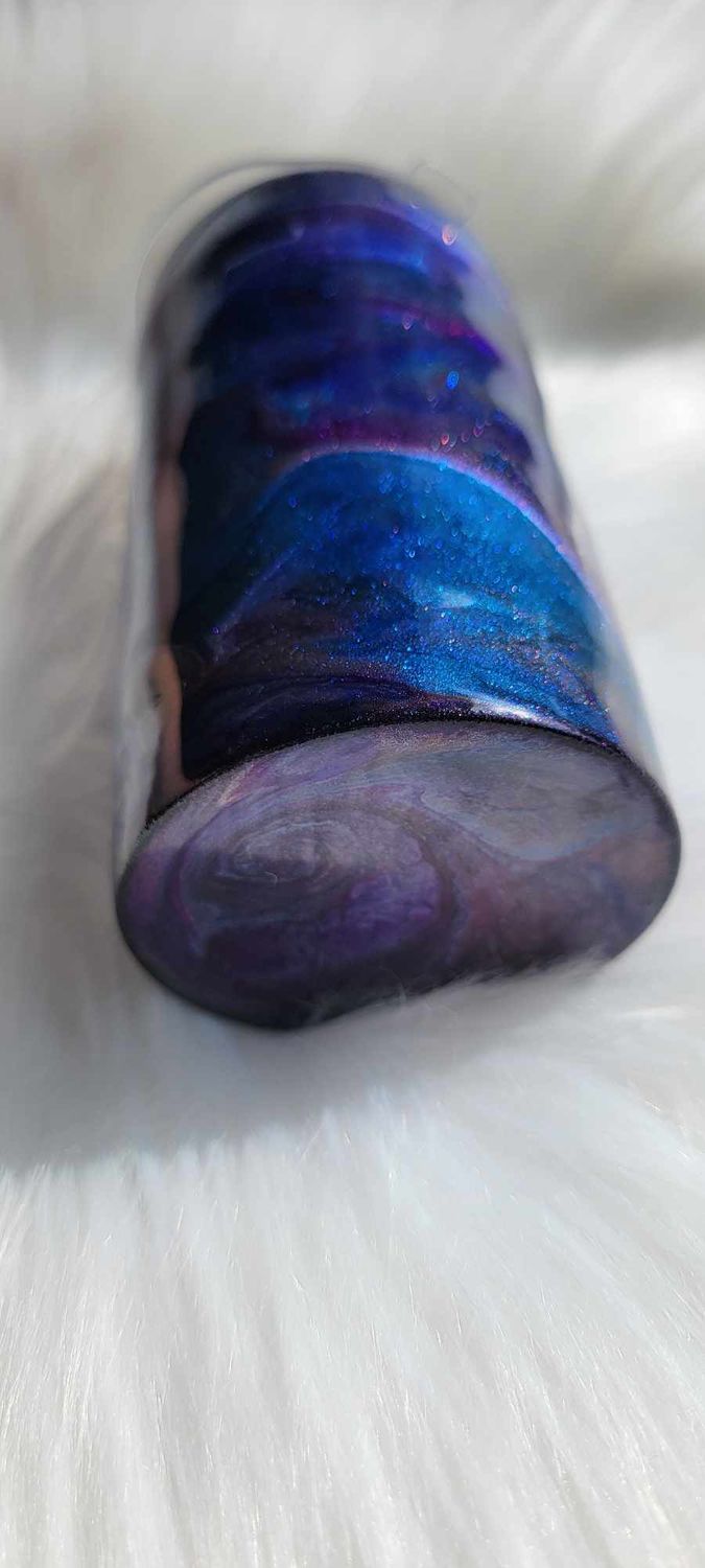 12oz Duo Purple/Blue/Black swirl 2 Screw on lids