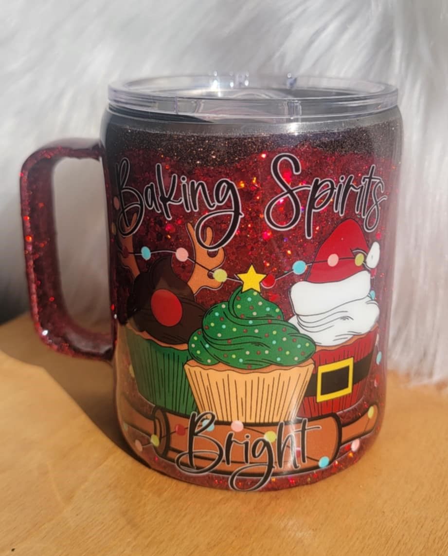12oz Red Glitter Baking Spirits Bright Mug