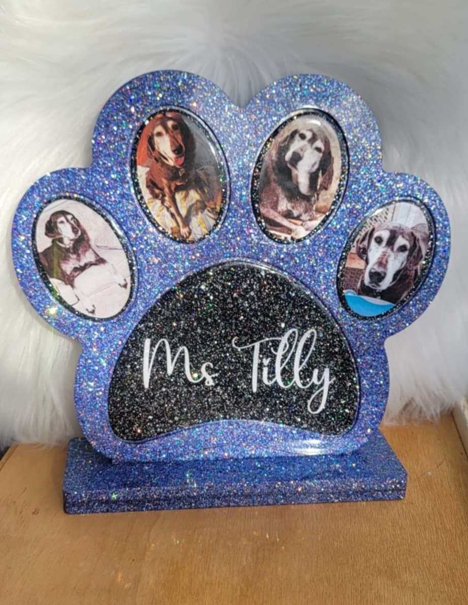 Dog Paw Memorial Plaque (You choose the colors)