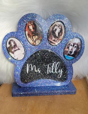Dog Paw Memorial Plaque (You choose the colors)