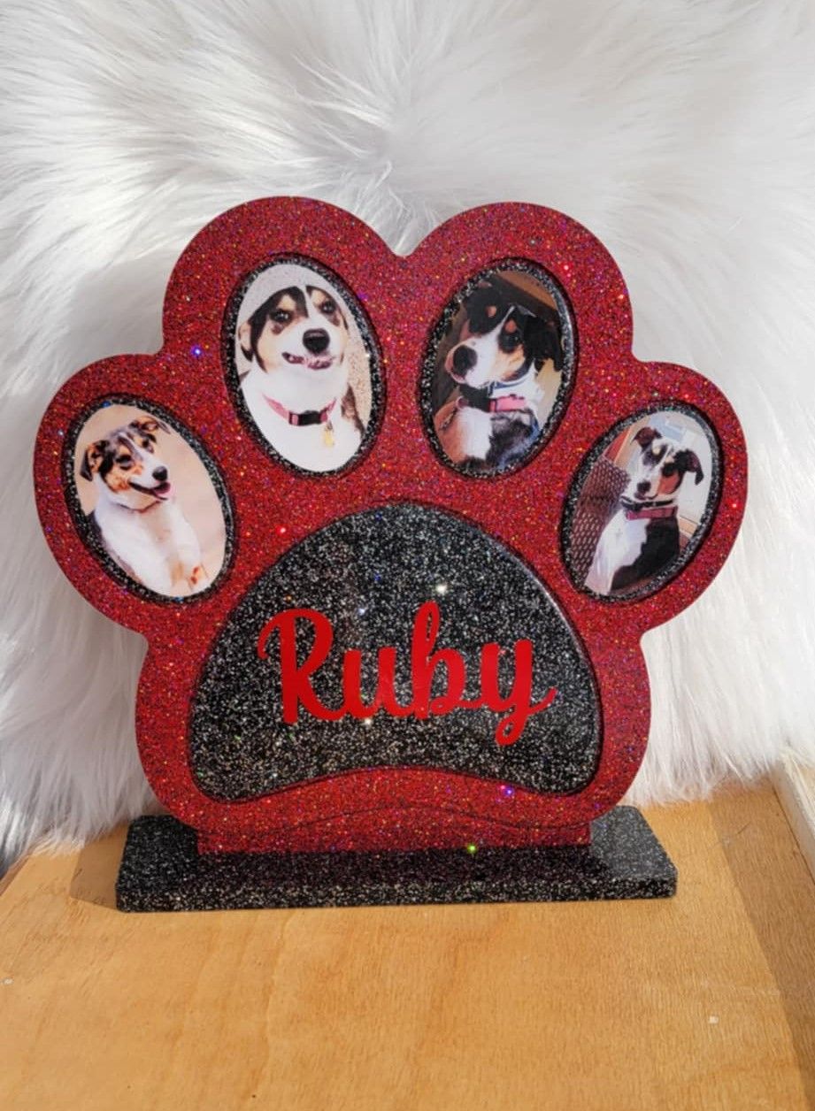 Dog Paw Memorial Plaque (You choose the colors)