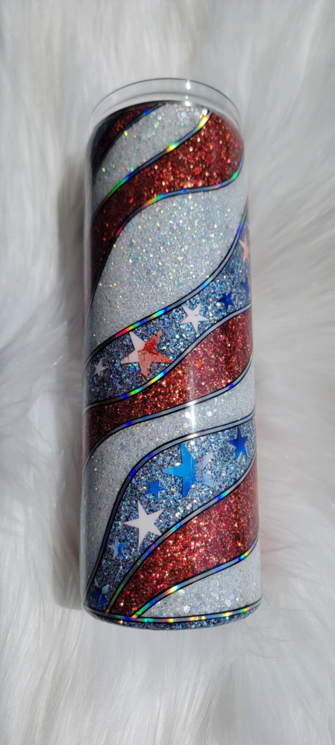 20oz Swirl with Stars of vinyl