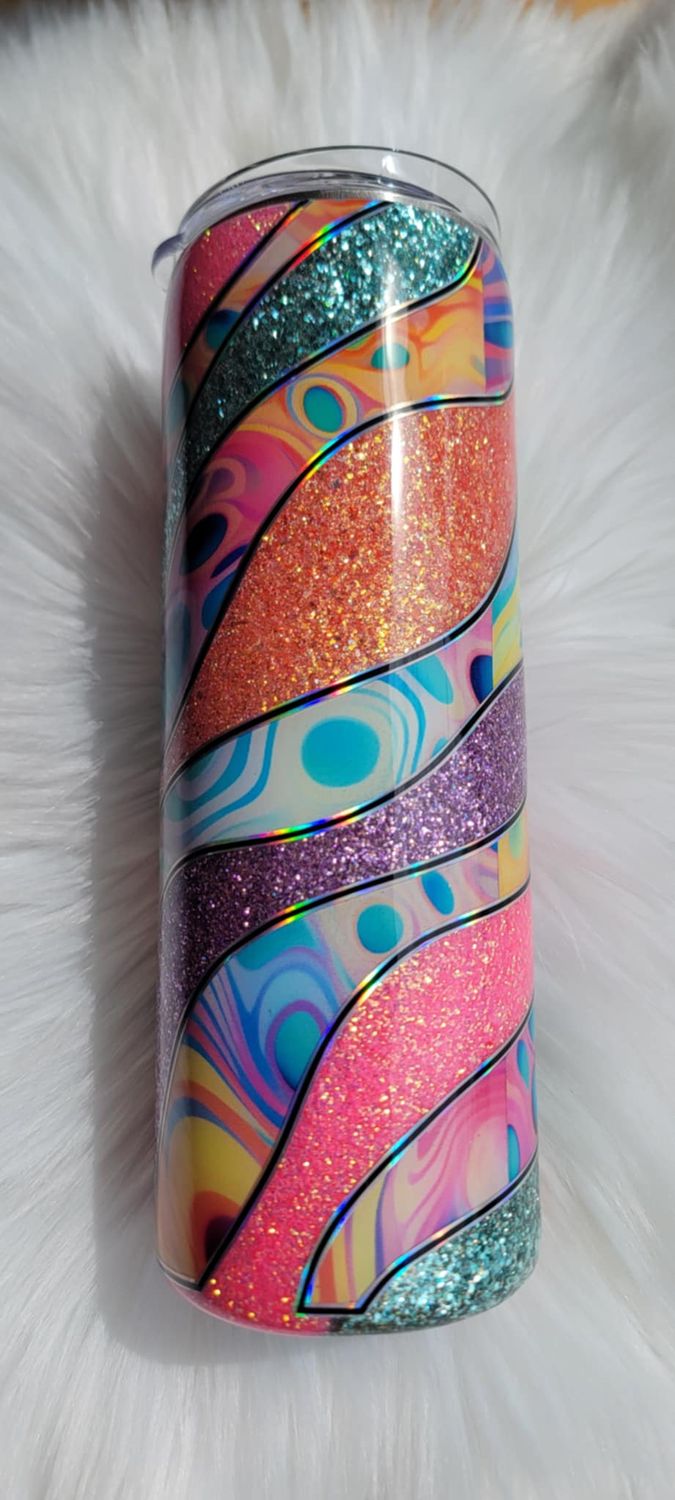20oz Swirl with Stars of vinyl