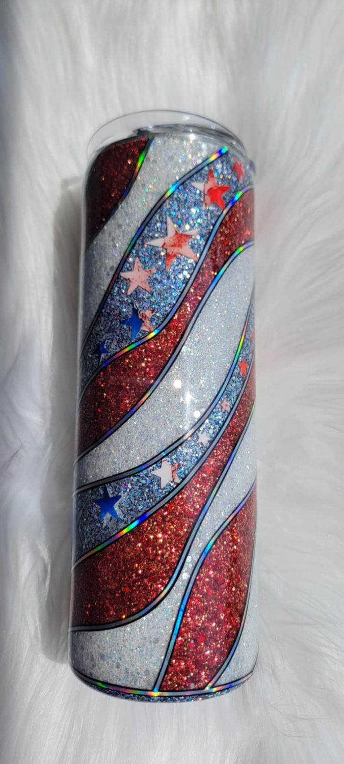 20oz Swirl with Stars of vinyl